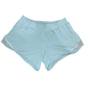 Size 12 Lululemon Hotty Hot shorts in a pale blue-green